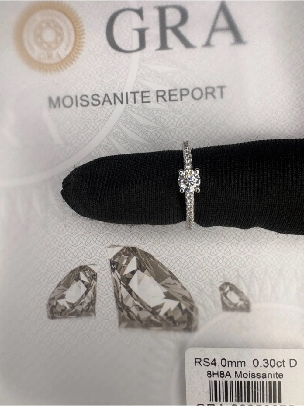 Genuine Moissanite 0.30ct 925 Sterling Silver Engagement Wedding Ring Size 4.5